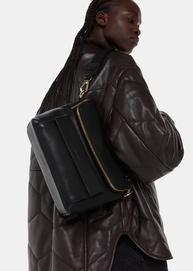 Women Shoulder Bags and Tote Bags Whistles Black Vida Crossbody Bag