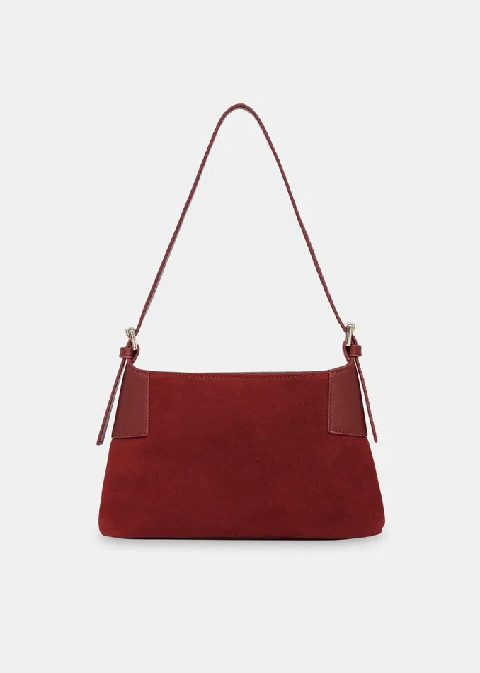 Women Shoulder Bags and Tote Bags Whistles Dark Red Paloma Small Suede Bag
