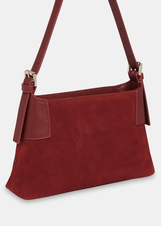 Women Shoulder Bags and Tote Bags Whistles Dark Red Paloma Small Suede Bag