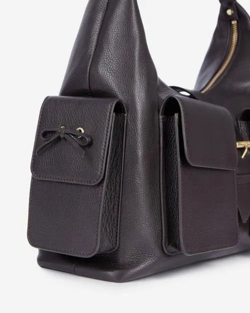 Women Shoulder Bags The Kooples Brown Leather Amelia Xl Bag Brown