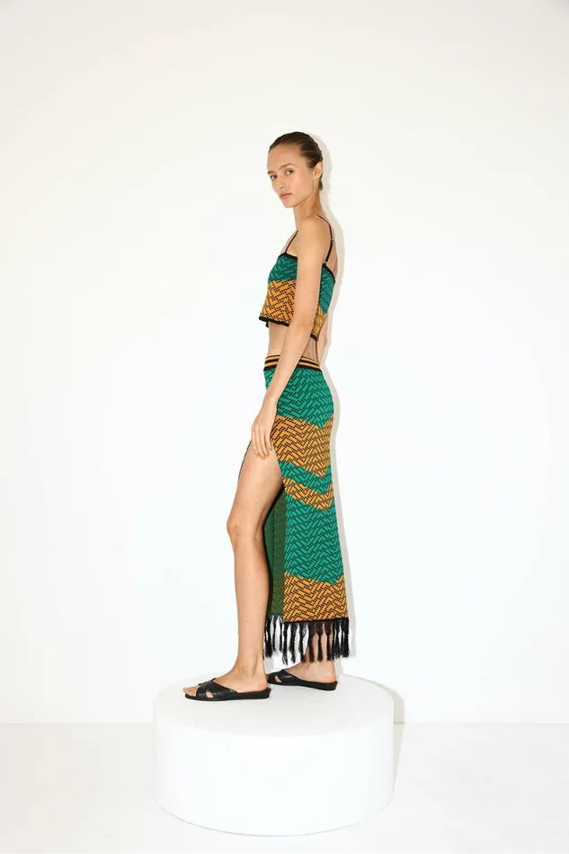 Women Skirts DODO BAR OR Nala Skirt Green Orange Combo