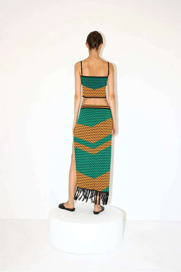 Women Skirts DODO BAR OR Nala Skirt Green Orange Combo