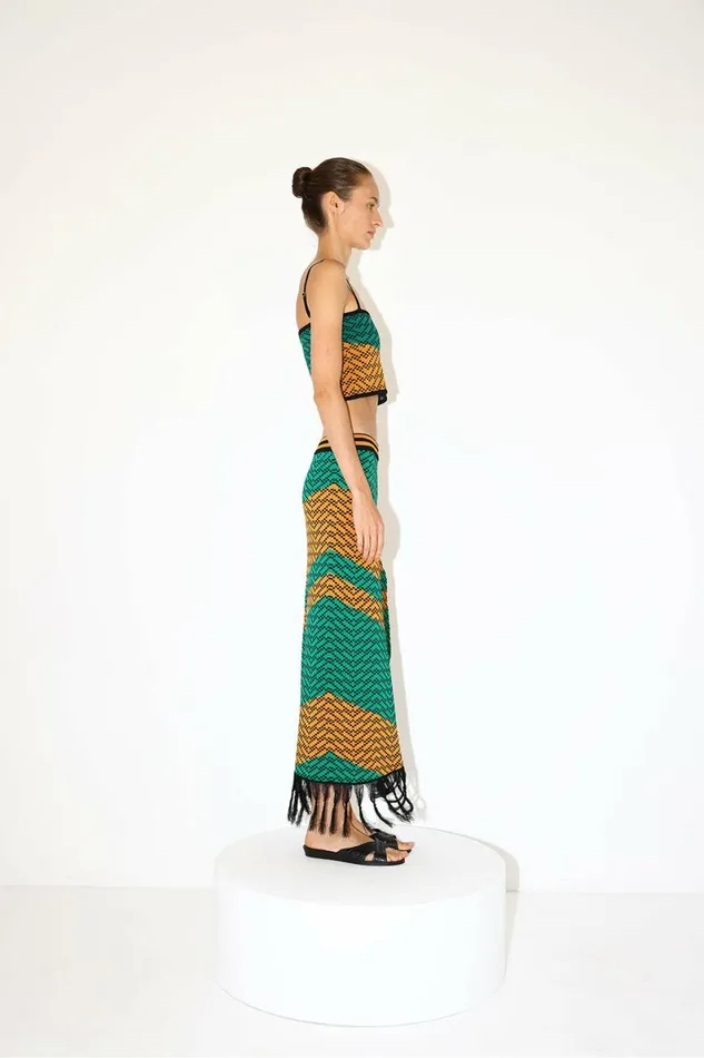 Women Skirts DODO BAR OR Nala Skirt Green Orange Combo