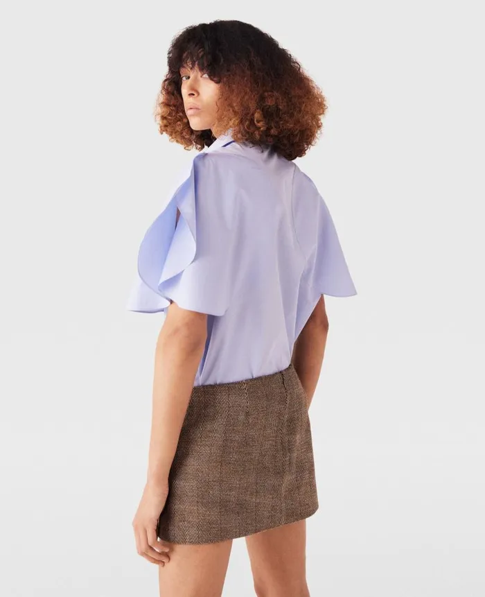 Women Skirts Stella McCartney ClaspEmbellished MidRise Mini Skirt Chestnut Herringbone