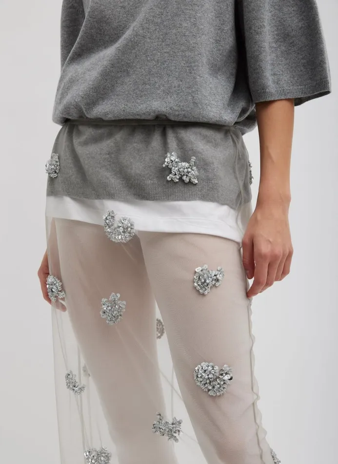 Women Skirts Tibi Artemis Slip Skirt Silver Multi