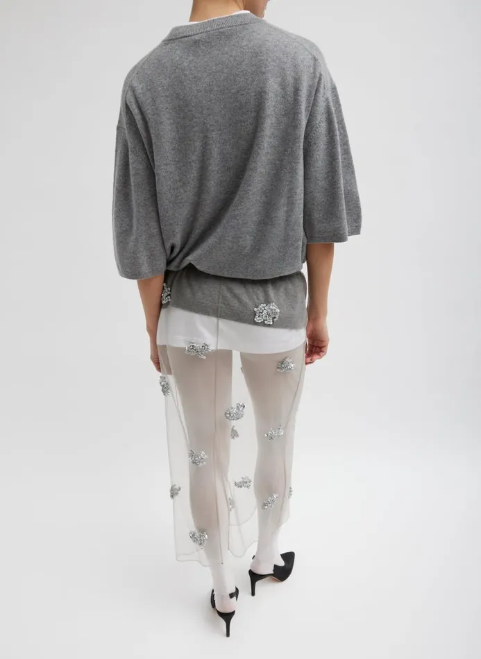Women Skirts Tibi Artemis Slip Skirt Silver Multi