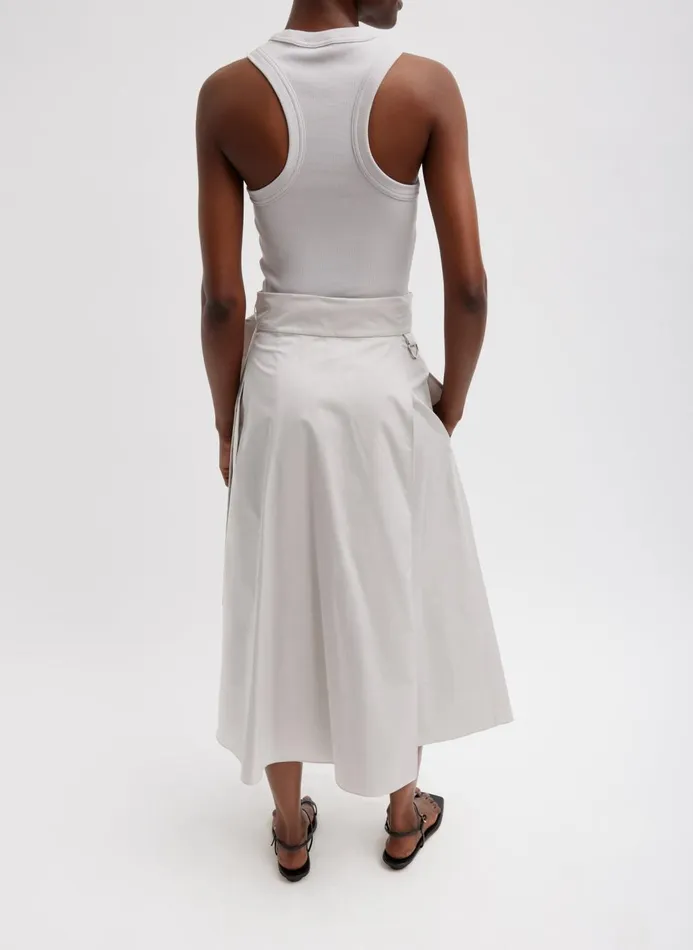 Women Skirts Tibi Eco Poplin Back Wrap Skirt Stone