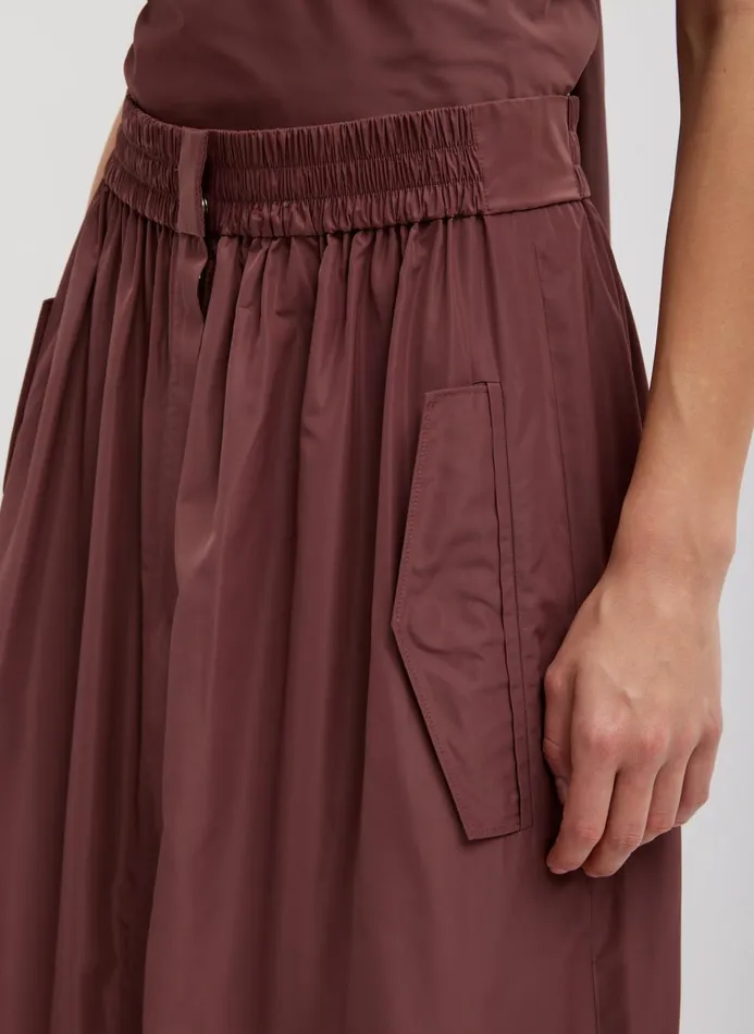Women Skirts Tibi Italian Sporty Nylon Full Skirt Cinnamon