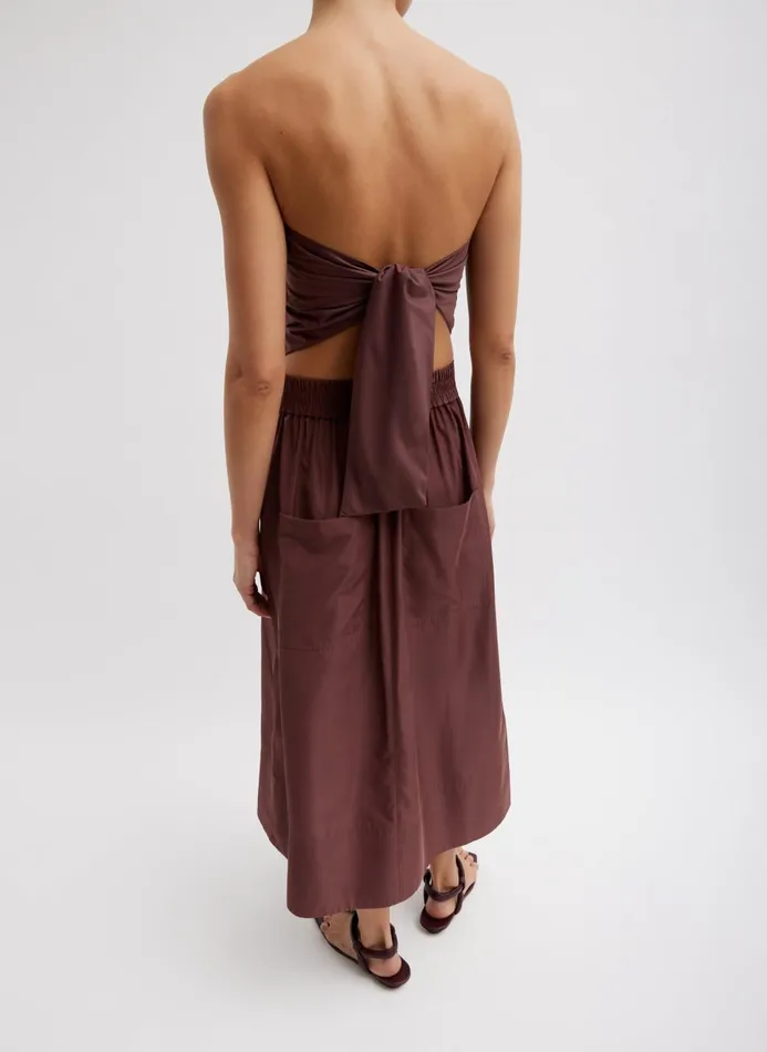 Women Skirts Tibi Italian Sporty Nylon Full Skirt Cinnamon