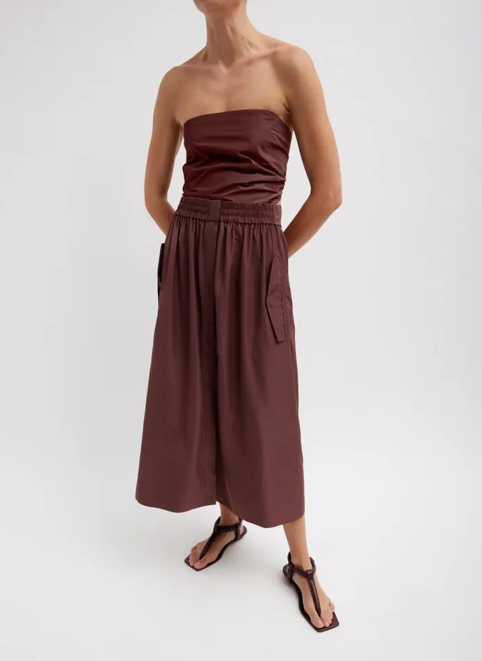 Women Skirts Tibi Italian Sporty Nylon Full Skirt Cinnamon
