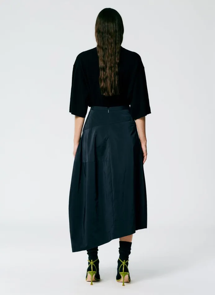 Women Skirts Tibi Nylon Asymmetrical Balloon Skirt Navy