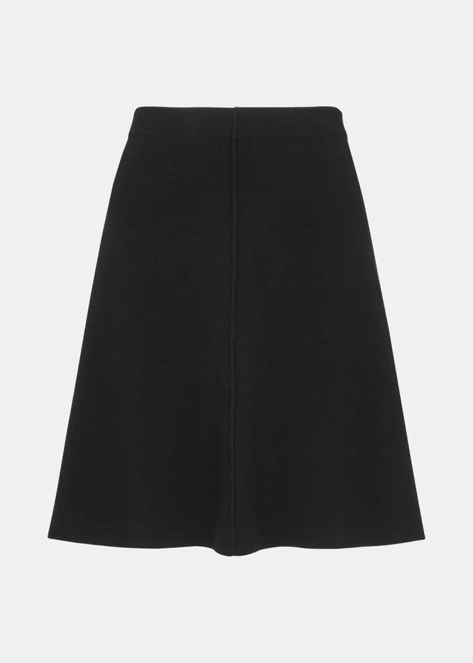 Women Skirts Whistles Black Flippy Knitted Mini Skirt