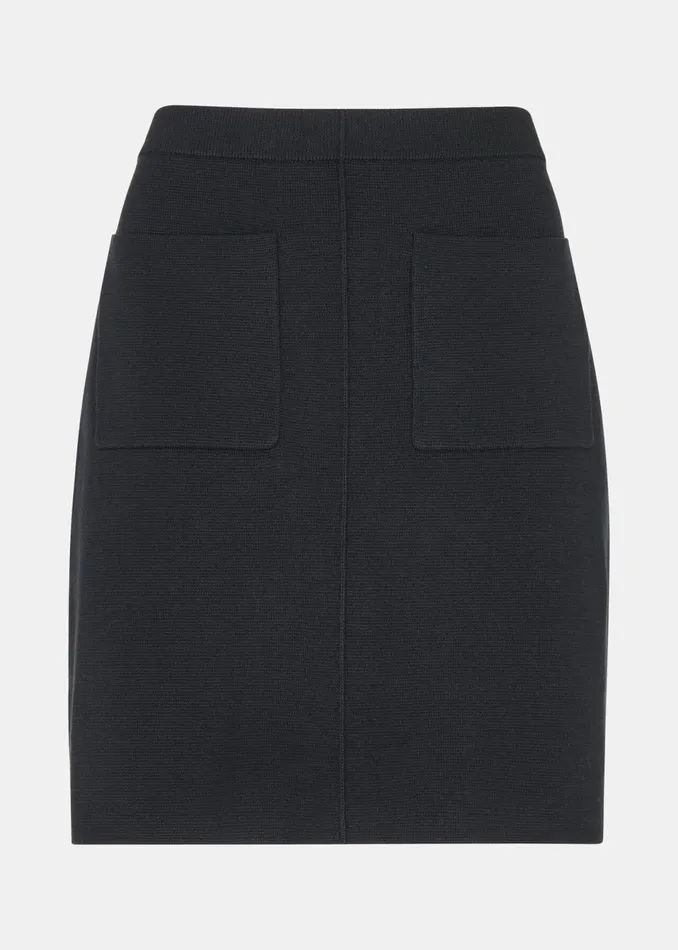 Women Skirts Whistles Black Patch Pocket Knitted Skirt