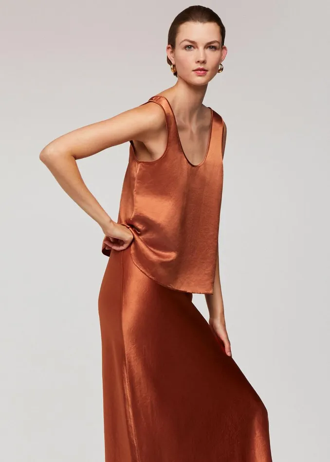 Women Skirts Whistles Bronze Ella Bias Cut Skirt