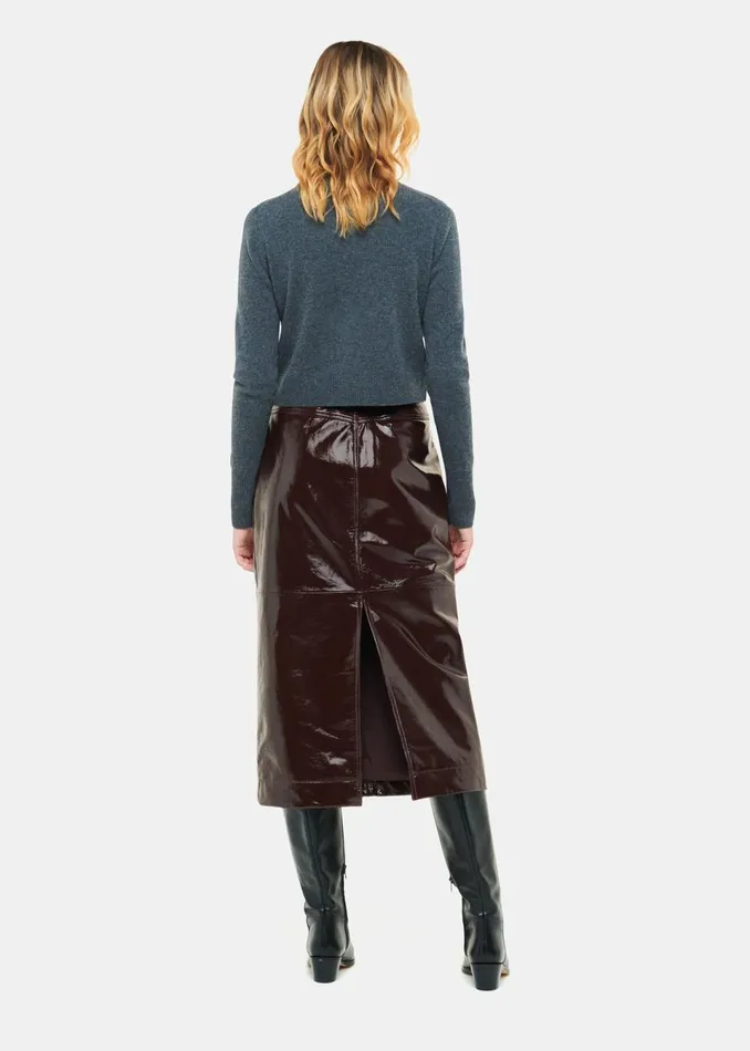 Women Skirts Whistles Chocolate Rachel Patent Leather Skirt