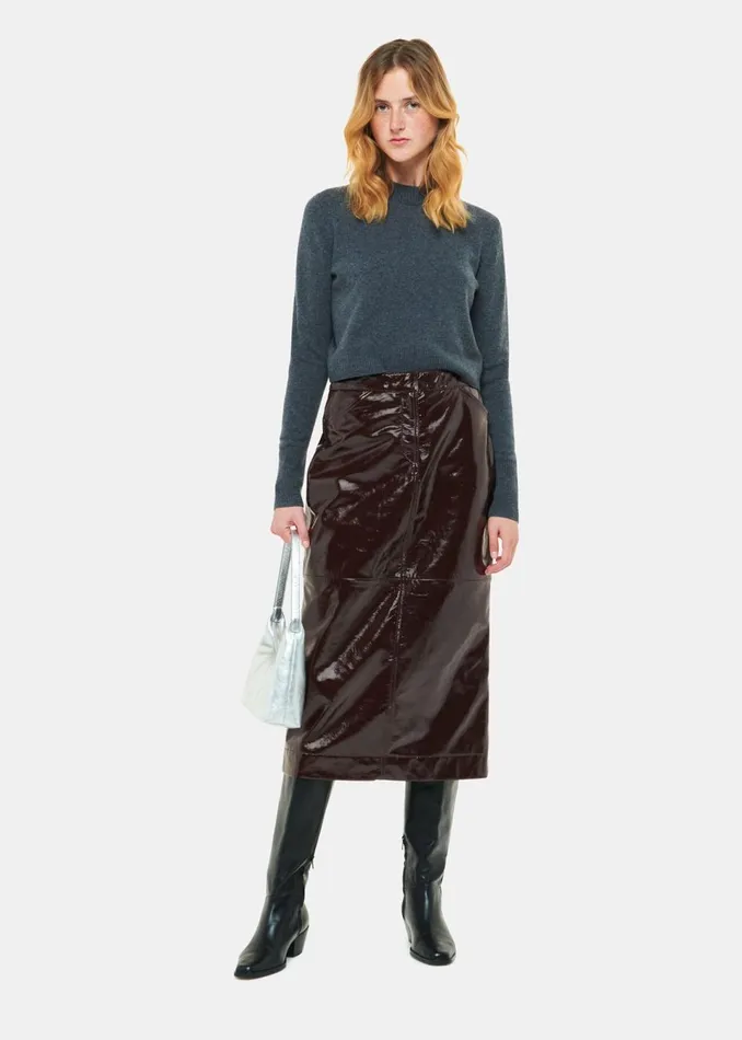 Women Skirts Whistles Chocolate Rachel Patent Leather Skirt