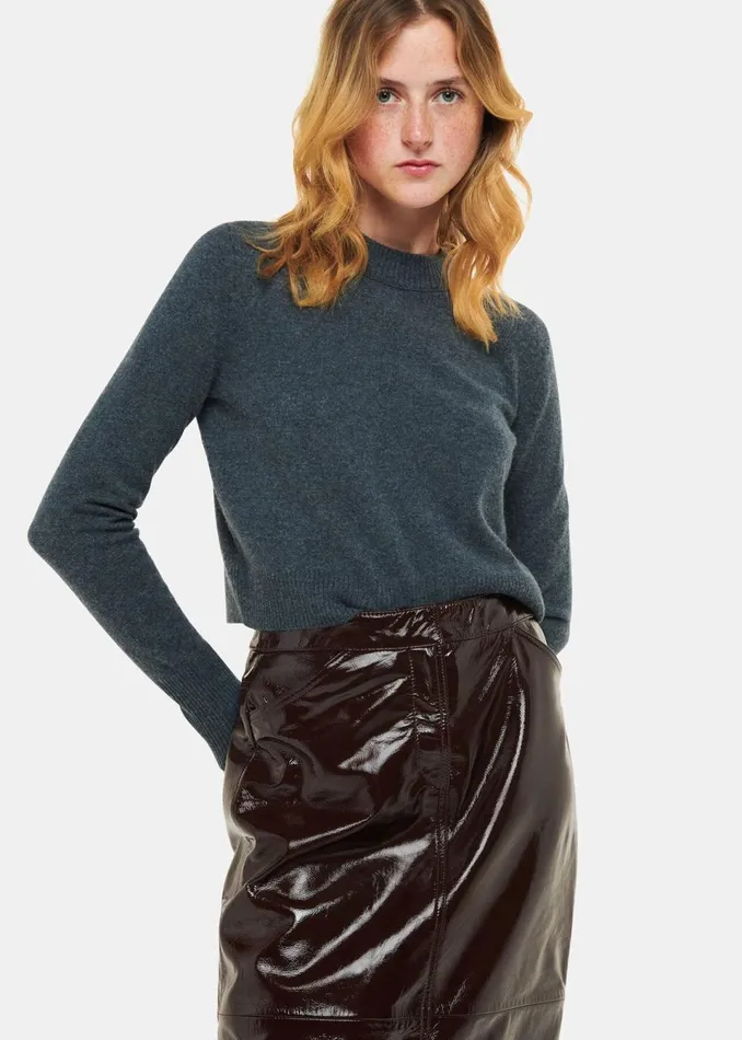 Women Skirts Whistles Chocolate Rachel Patent Leather Skirt