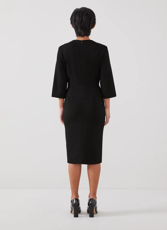Women Sky Petite Black Crepe Dress With LENZING ECOVERO Viscose Black LKBennett Dresses