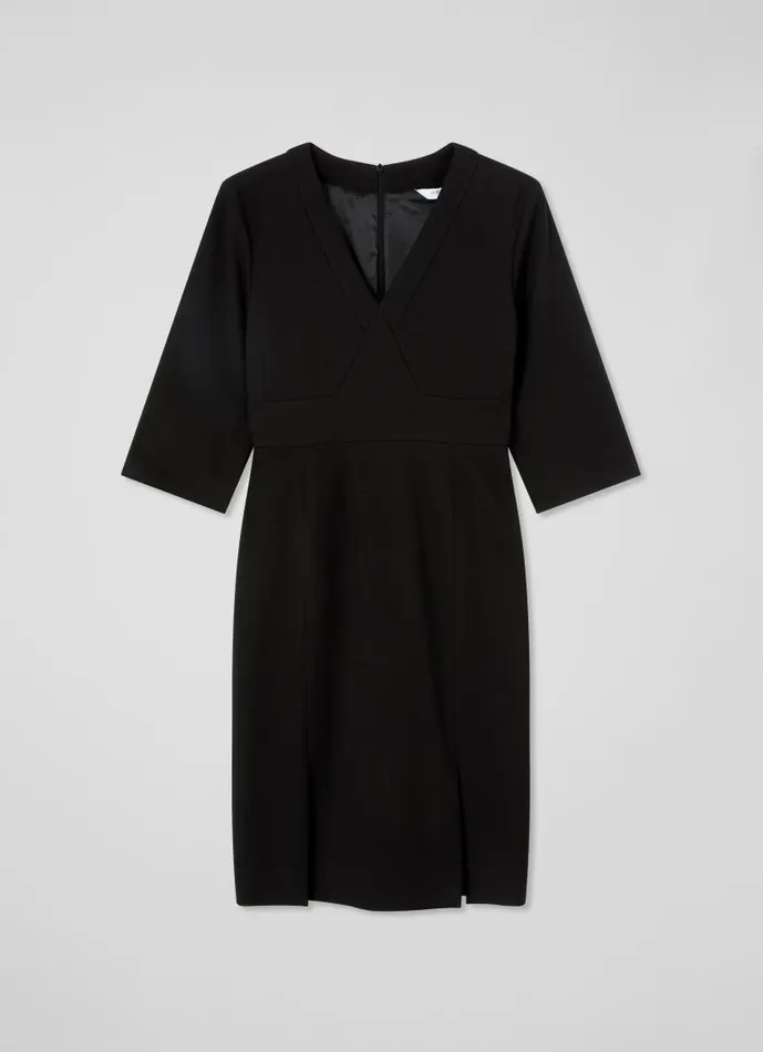 Women Sky Petite Black Crepe Dress With LENZING ECOVERO Viscose Black LKBennett Dresses
