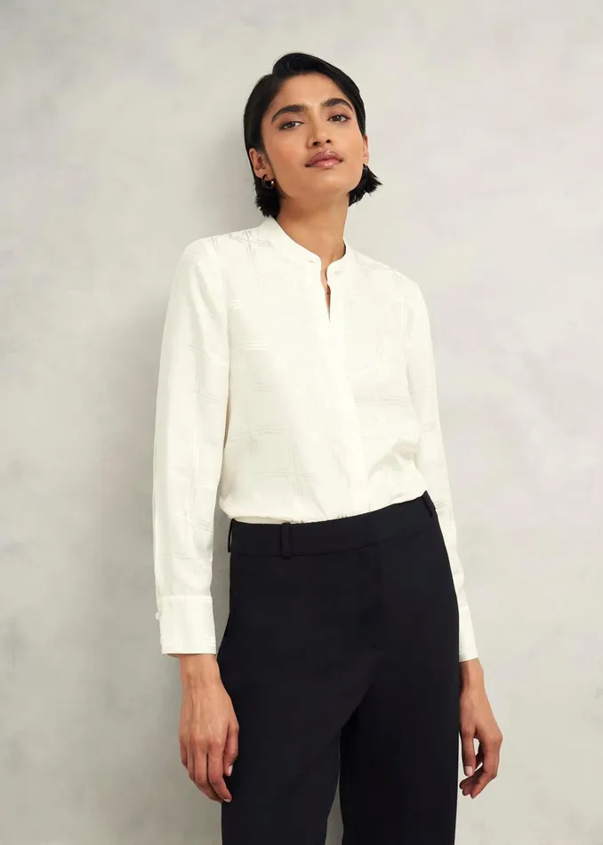 Women Sloane Silk Blouse Ivory Hobbs Tops