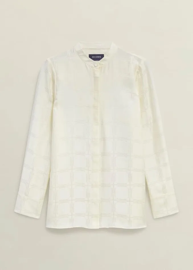 Women Sloane Silk Blouse Ivory Hobbs Tops