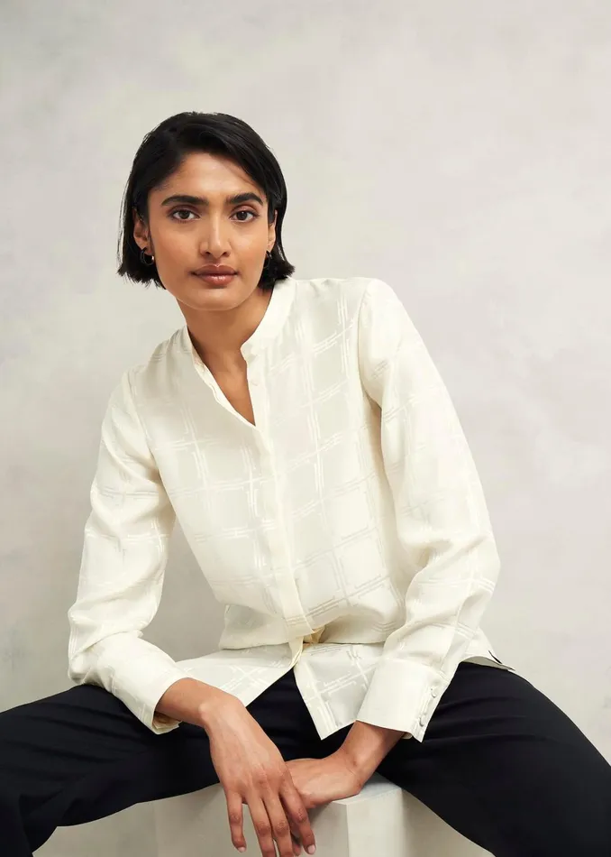 Women Sloane Silk Blouse Ivory Hobbs Tops