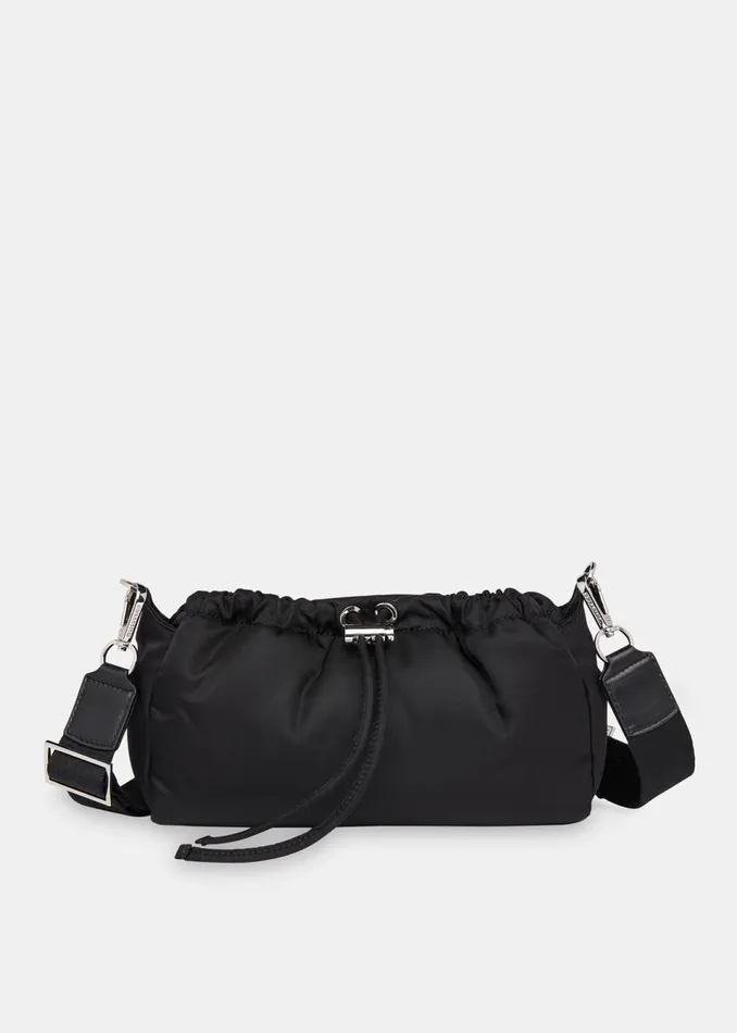 Women Small Bags and Clutches Whistles Black Benny Drawstring Crossbody Bag