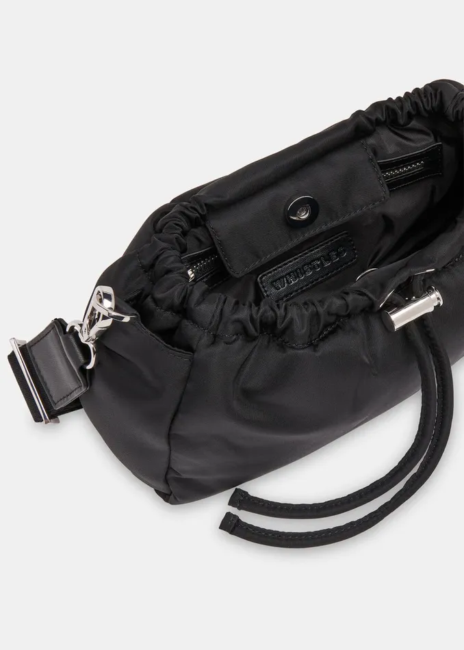 Women Small Bags and Clutches Whistles Black Benny Drawstring Crossbody Bag