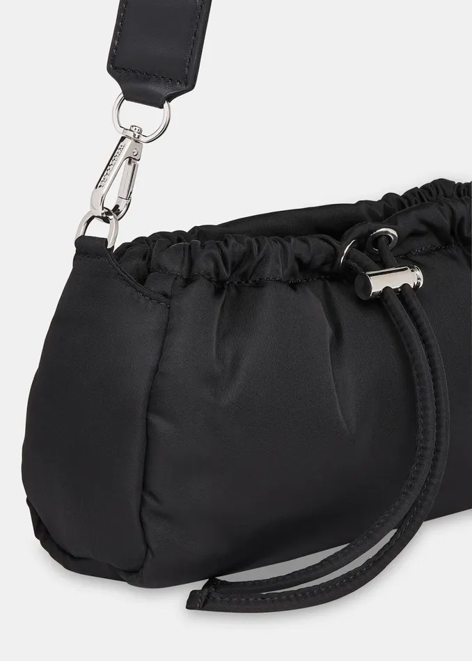 Women Small Bags and Clutches Whistles Black Benny Drawstring Crossbody Bag