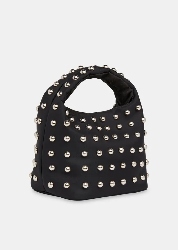 Women Small Bags and Clutches Whistles Black Luz Studded Mini Bag