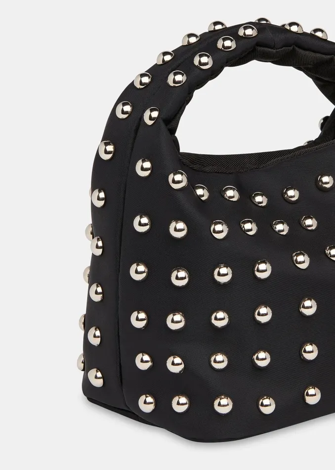 Women Small Bags and Clutches Whistles Black Luz Studded Mini Bag