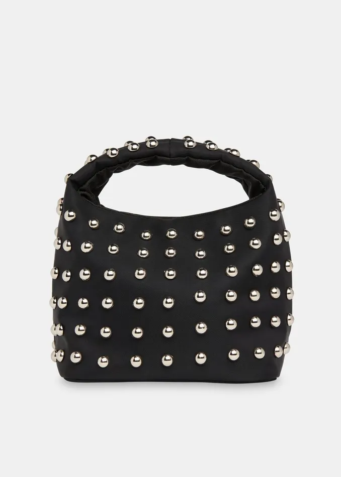 Women Small Bags and Clutches Whistles Black Luz Studded Mini Bag