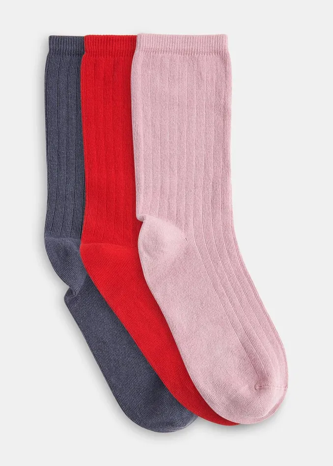 Women Socks and Tights Whistles Red Ribbed Socks Set Of 3