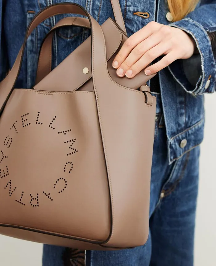 Women Stella Icons Stella McCartney Logo Crossbody Tote Bag Moss