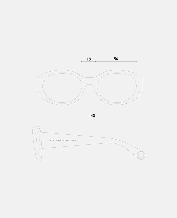 Women Sunglasses Stella McCartney Falabella Oval Sunglasses Translucent Pearl