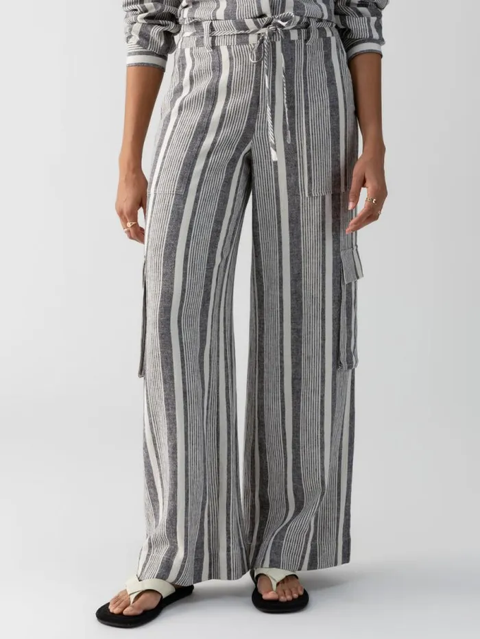 Women Sunset SemiHigh Rise Linen Pant Variegated Stripe Sanctuary Clothing Pants Women Sunset SemiHigh Rise Linen Pant Variegated Stripe Sanctuary Clothing Pants