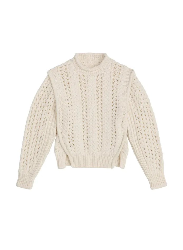 Women Sweaters ALC Chandler Cotton Cable Sweater Off White
