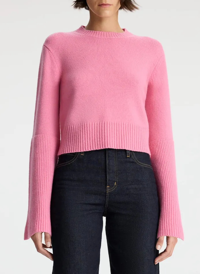 Women Sweaters ALC Clover Wool Sweater Hot Pink