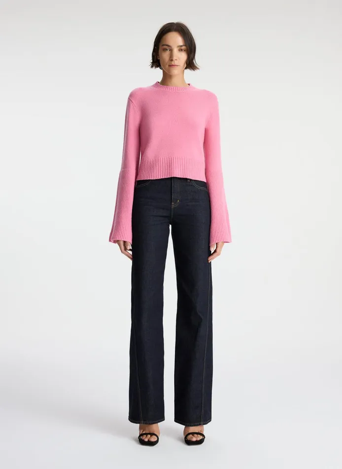 Women Sweaters ALC Clover Wool Sweater Hot Pink