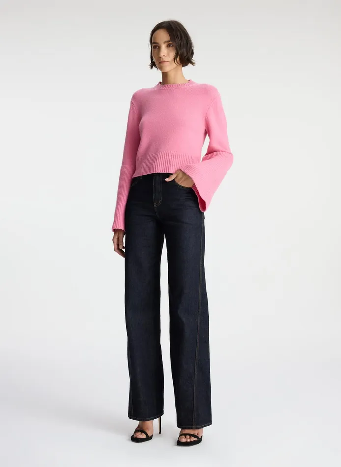 Women Sweaters ALC Clover Wool Sweater Hot Pink