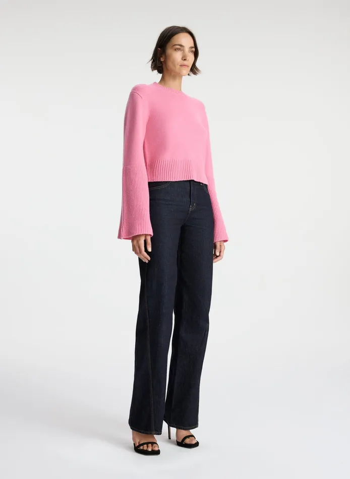 Women Sweaters ALC Clover Wool Sweater Hot Pink