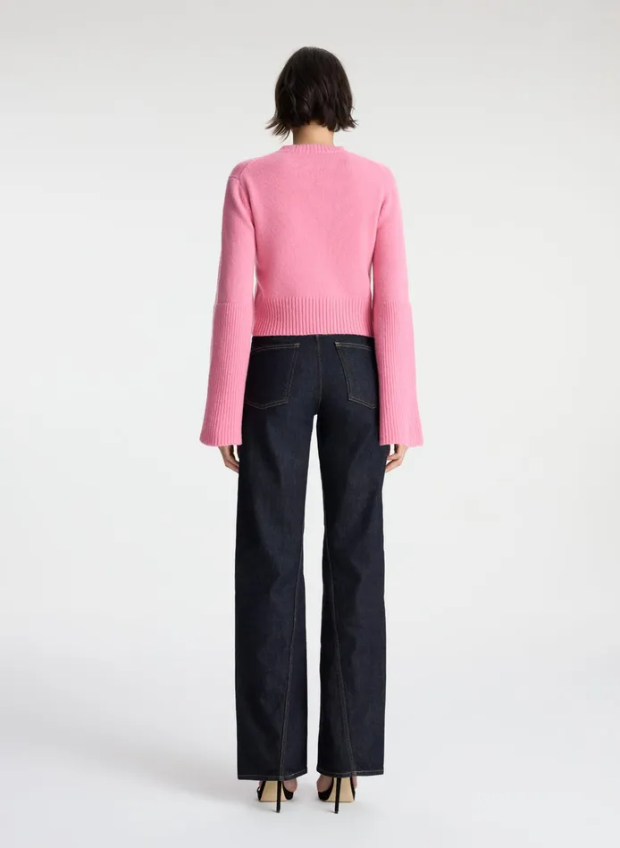 Women Sweaters ALC Clover Wool Sweater Hot Pink