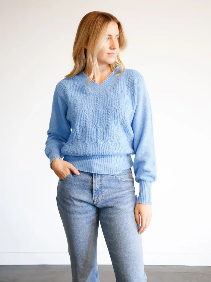 Women Sweaters Able Lindsey Cable Pullover Sweater Taupe