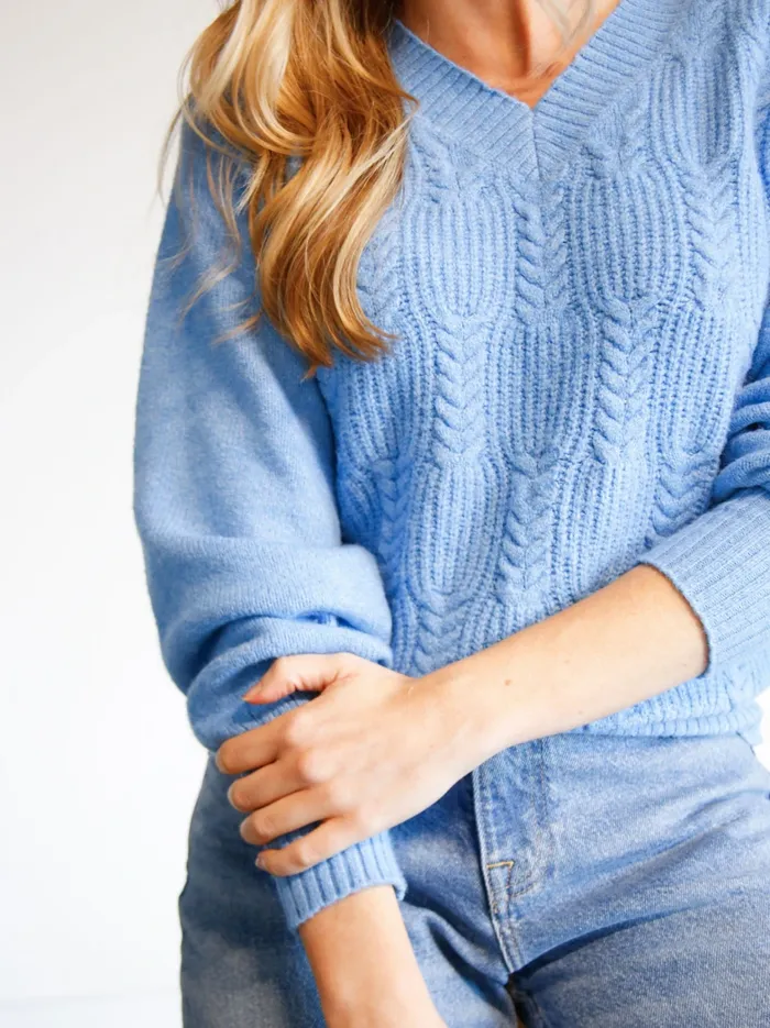 Women Sweaters Able Lindsey Cable Pullover Sweater Taupe