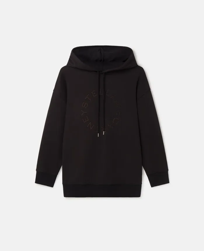 Women Sweatshirts And TShirts Stella McCartney Diamant Logo Hoodie Black