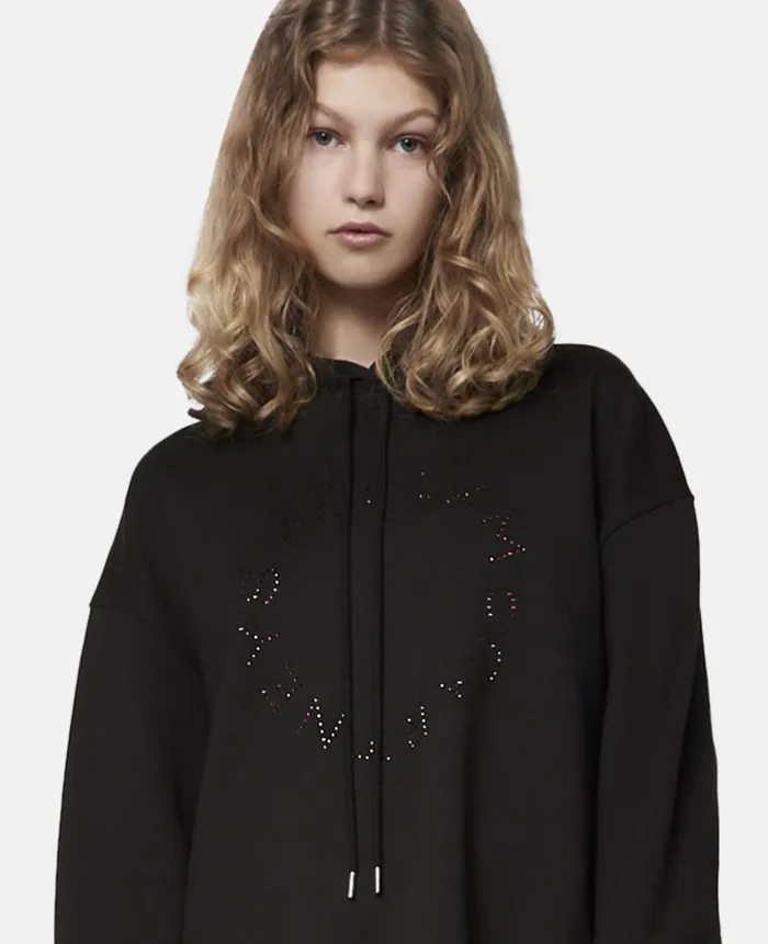 Women Sweatshirts And TShirts Stella McCartney Diamant Logo Hoodie Black