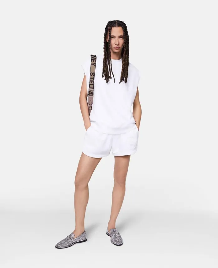 Women Sweatshirts And TShirts Stella McCartney SWave Oversized Tank Top Pure White Women Sweatshirts And TShirts Stella McCartney SWave Oversized Tank Top Pure White
