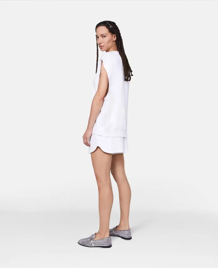 Women Sweatshirts And TShirts Stella McCartney SWave Oversized Tank Top Pure White Women Sweatshirts And TShirts Stella McCartney SWave Oversized Tank Top Pure White