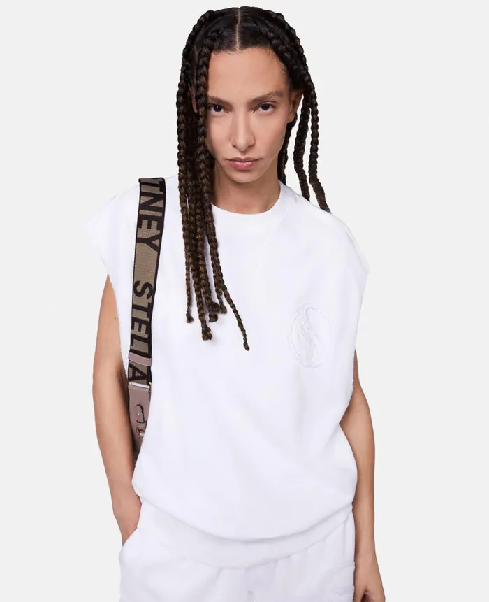 Women Sweatshirts And TShirts Stella McCartney SWave Oversized Tank Top Pure White Women Sweatshirts And TShirts Stella McCartney SWave Oversized Tank Top Pure White