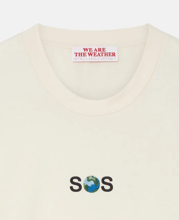 Women Sweatshirts And TShirts Stella McCartney SOS Embroidered ShortSleeve TShirt Dune Beige